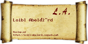 Loibl Abelárd névjegykártya